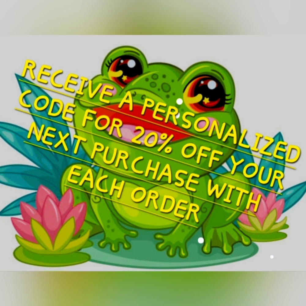 20% off your next purchase with each order!!